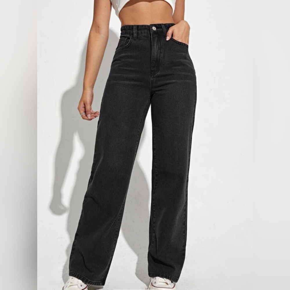 SHEIN High Waisted Slant Pocket Straight Leg Jeans size 6